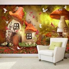 Custom 3D Photo Wallpaper Mushroom House Children Room Bedroom Decoration Poster Non-woven Print Wallpaper Mural Papel De Parede