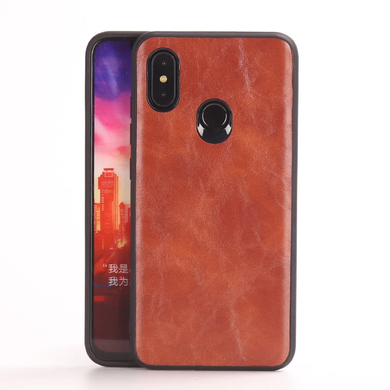 Коричневый Чехол для телефона для Xiaomi mi 8 A1 A2 Lite mi x 2S 3 Max Ретро масло воск кожа Мягкий ТПУ Край крышка красный mi Note 5 6 Pro 6A - Цвет: Коричневый