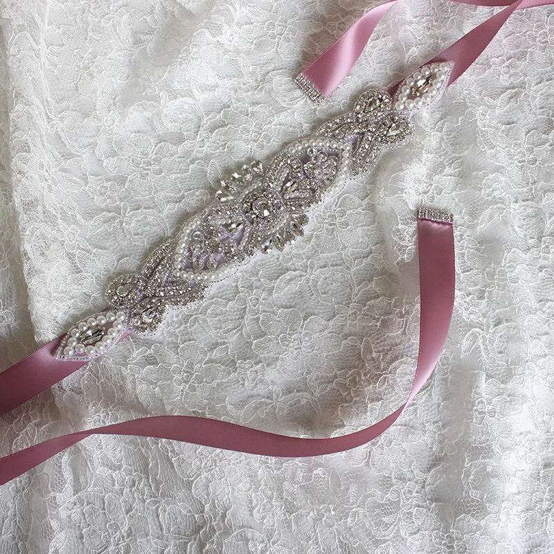 Rhinestone Wedding Ribbon Belt Accessories Bride Bridesmaid Pearl Bridal Sashes Belts For Dress Gown Decor In Stock | Свадьбы и