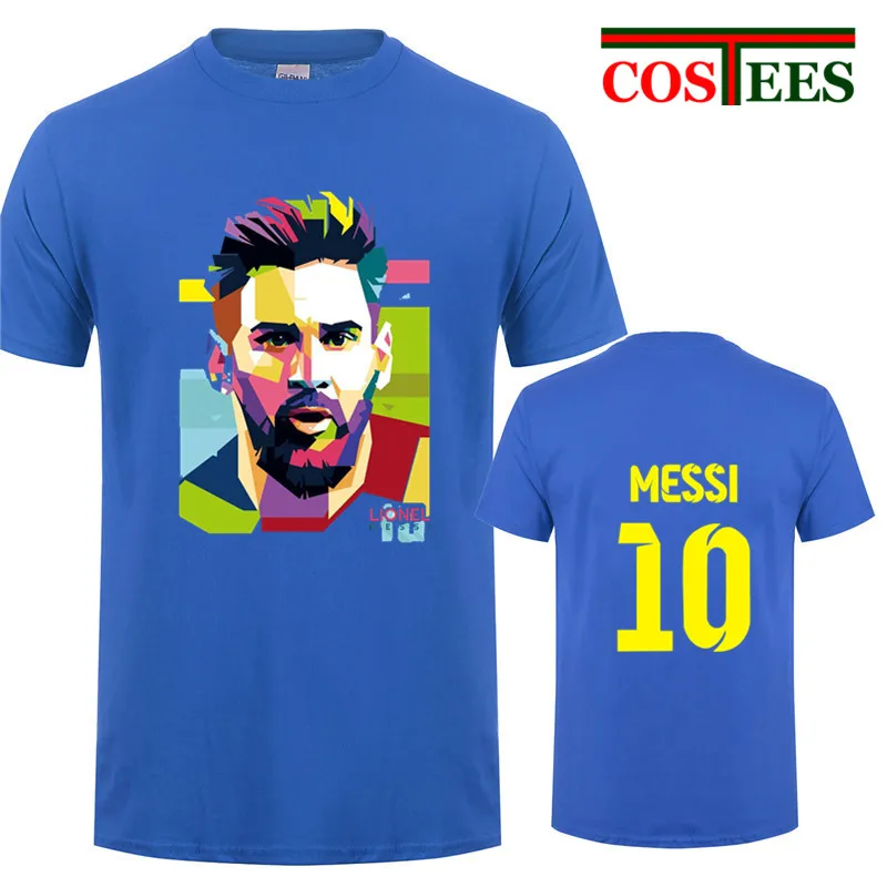 2018 Lionel Messi рубашка барселона Мужская футболка с коротким рукавом 10 хлопковая Топы