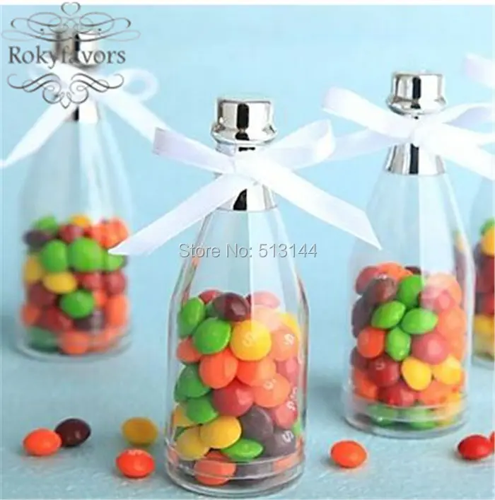 Бесплатная доставка 24 шт. пластиковые бутылки для шампанского коробки сувениров