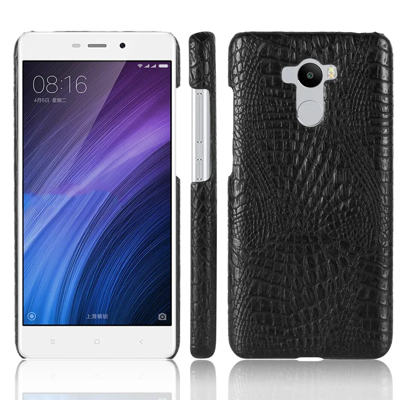 Чехол для Xiaomi Redmi 4 чехол Prime жесткая задняя крышка из искусственной кожи в стиле