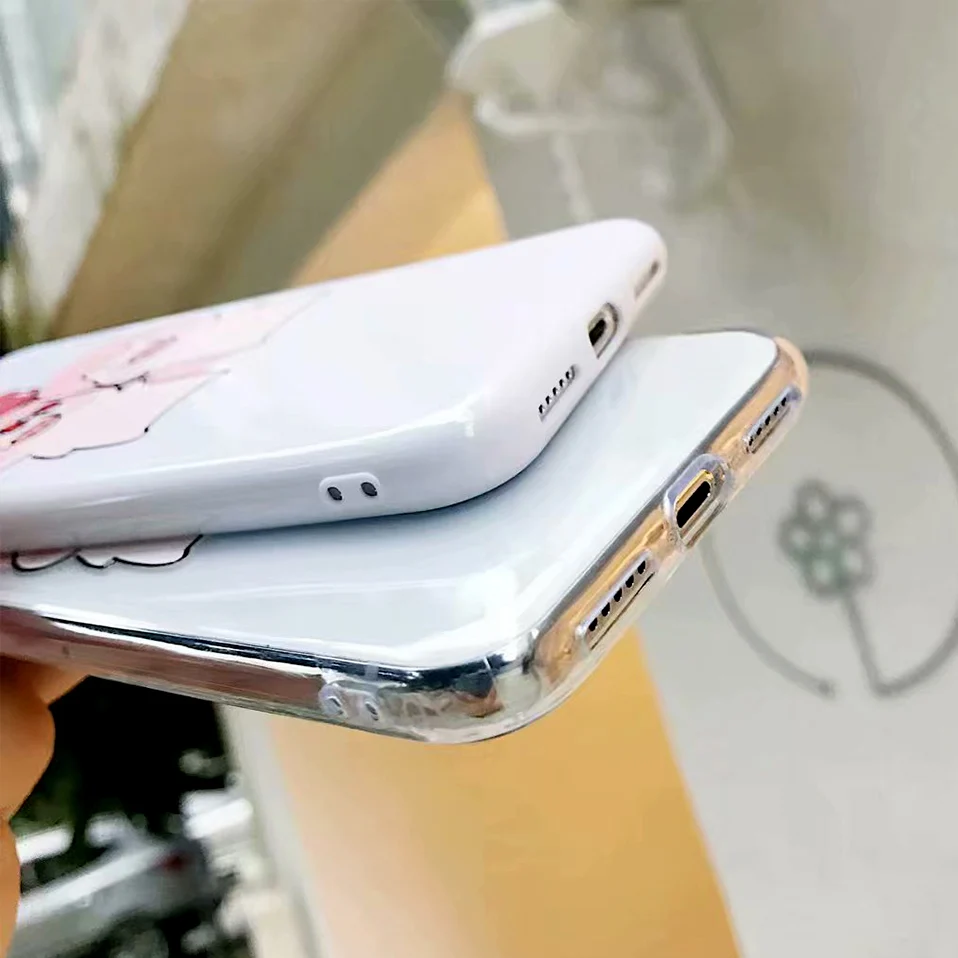 Милый чехол со Свинкой на заднюю панель для iPhone 6 S X мягкий из ТПУ 7 8 Plus с