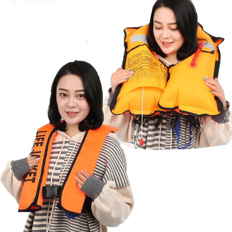 Amalibay Professional Swimming Life Vest Automatic Inflatable Swim Life Jacket Adult Fishing Vest Swimwear Jacket with Whistle