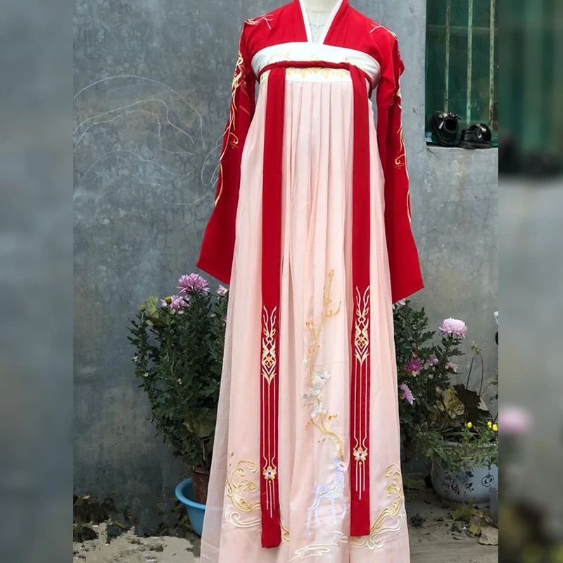 

Hanfu Dance Costume For Women Folk Dress Festival Rave Clothes Ethnic Costumes Tang Dynasty Cosplay Hanfu Stage Costume BL1235