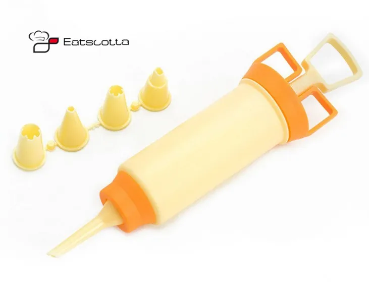 new colrful 5pcs/set food grade plastic cake decoration nozzles pastry incing piping syringe gun set | Дом и сад