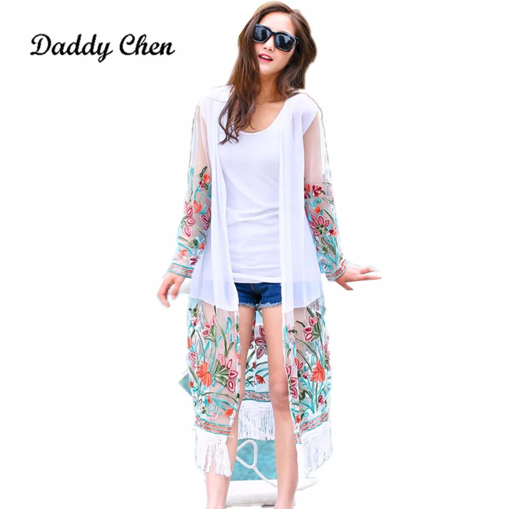 Японское кимоно халат Кардиган Женская сексуальная прозрачная шифоновая