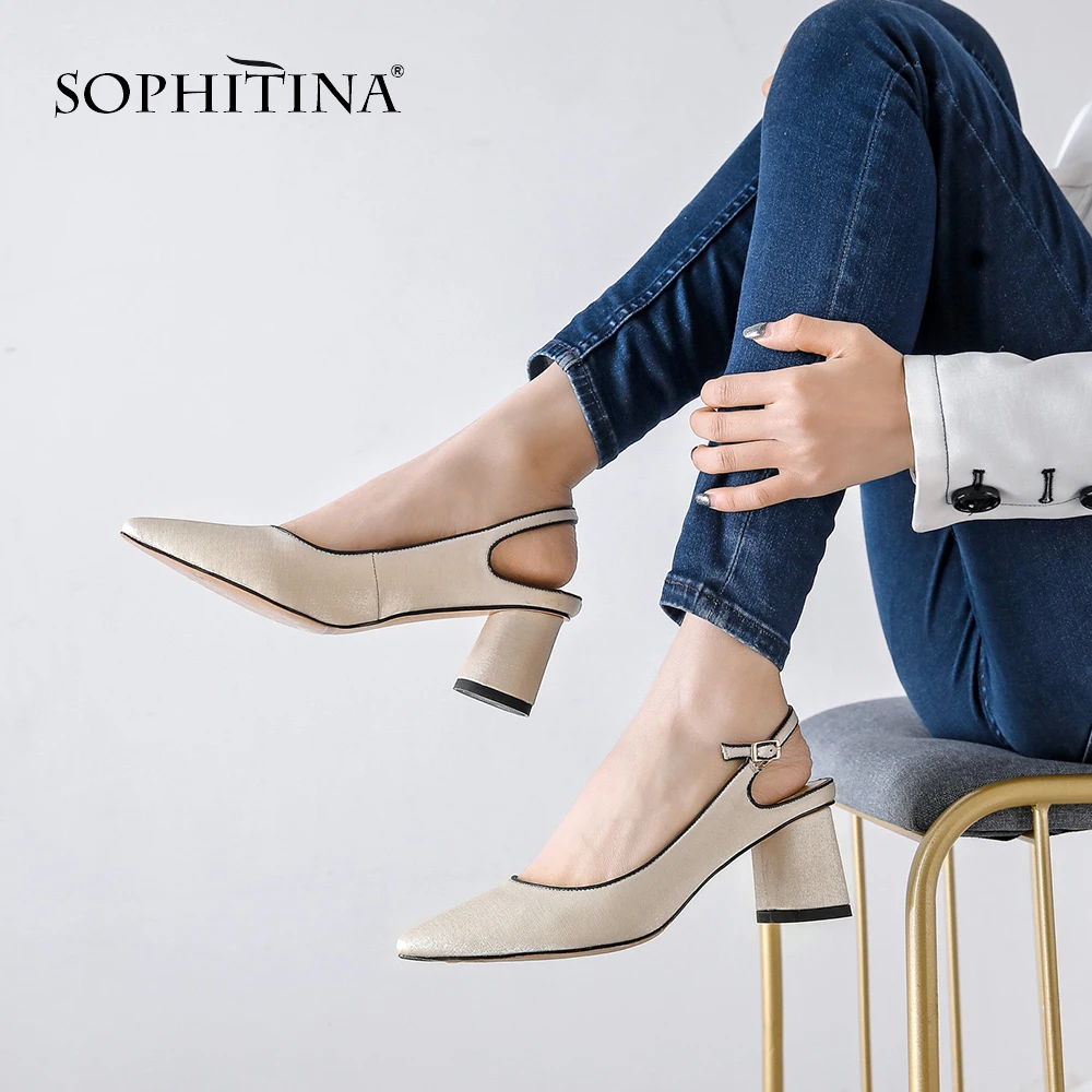 SOPHITINA/мягкие женские туфли лодочки с острым носком Классические Вечерние на