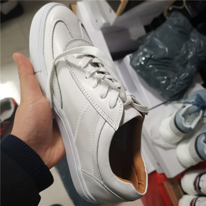 Женские кроссовки на плоской подошве RASMEUP Белые Повседневные из натуральной кожи