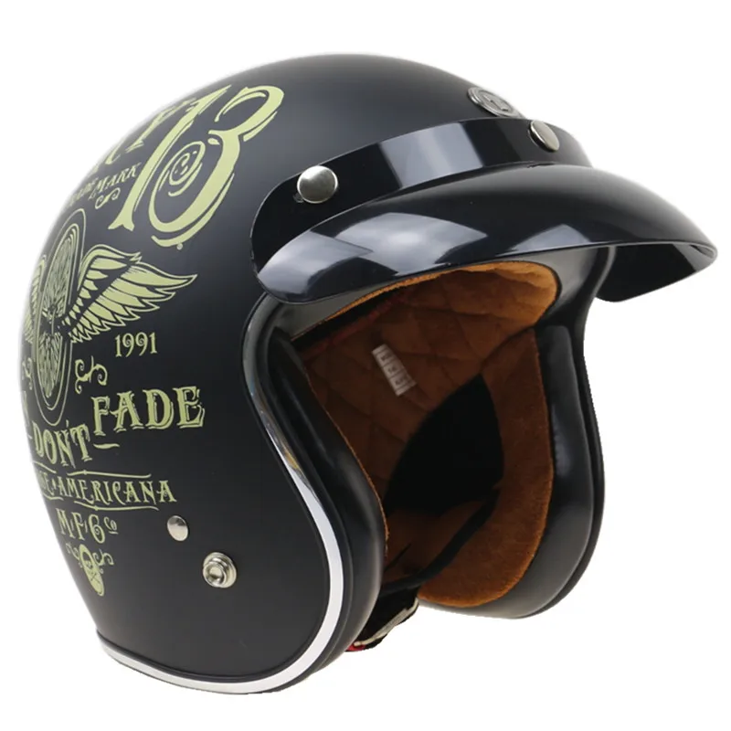 Мотоциклетный шлем Lucky 13 в горошек 3/4 с открытым лицом TORC T50|torc t50|helmet torcdot approval |