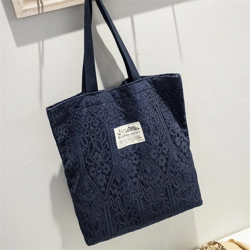 Женская кружевная холщовая сумка шоппер с отделением для покупок|women shoulder bag|shoulder