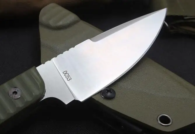Прямой нож DC53 лезвие G10 ручка CNC 60HRC фиксированное охотничий кемпинг для выживания