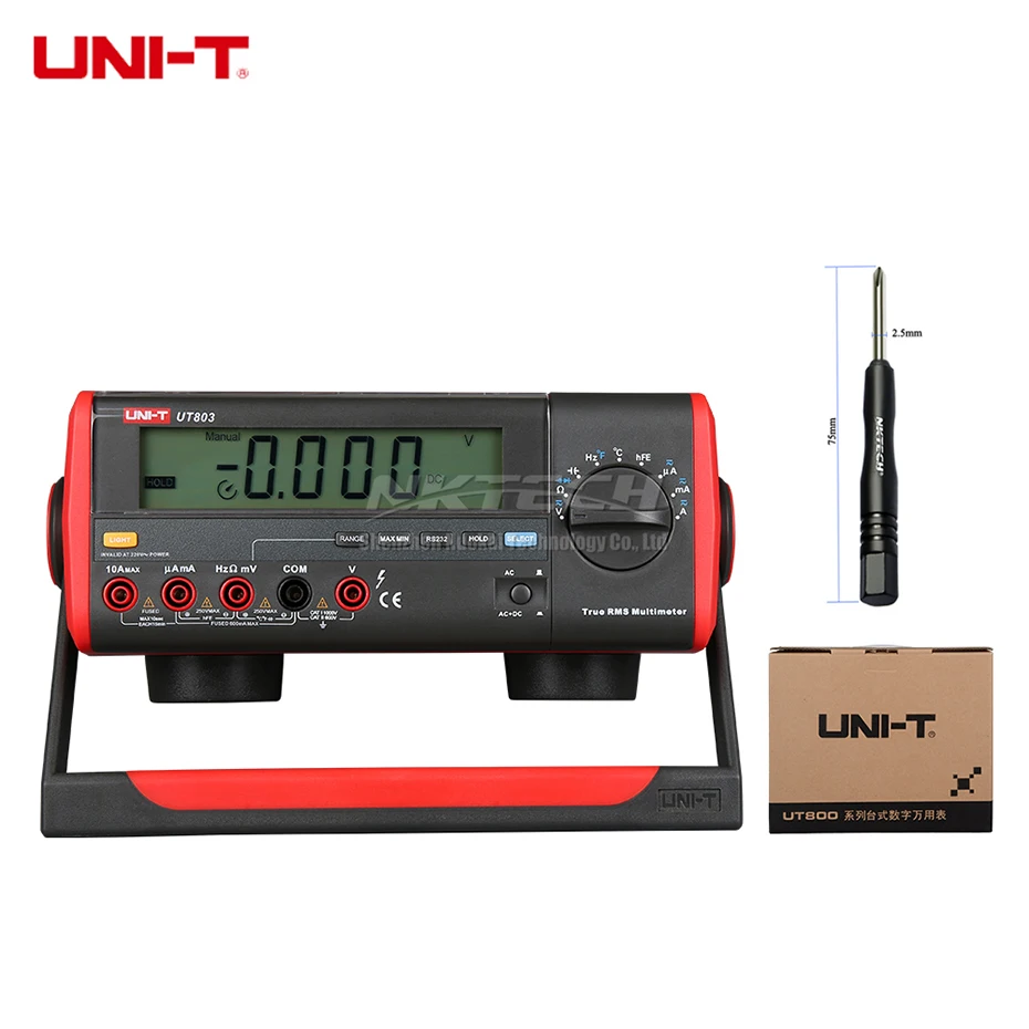 UNI-T UT805A UT804 UT803 UT802 Настольный цифровой мультиметр Высокая точность истинное среднеквадратичное значение жидкокристаллический дисплей 199999 отсчетов - Цвет: UT803 RS232 USB