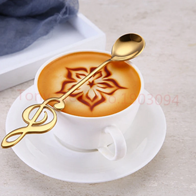 300pcs Stainless Steel Musical Note Dessert Spoon Coffee Stir Durable Scoop Exquisite Tableware Gift Milktea Tea Ice-cream | Дом и сад