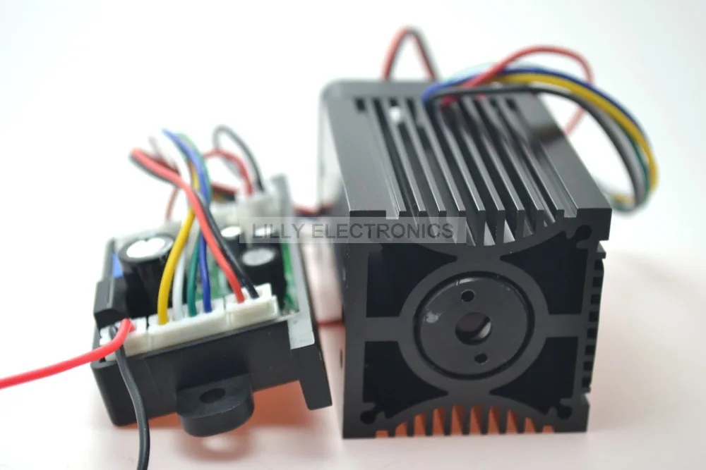 12V 532nm 200mw зеленый лазерный точечный модуль Вентилятор охлаждения TTL 0 30khz долгое