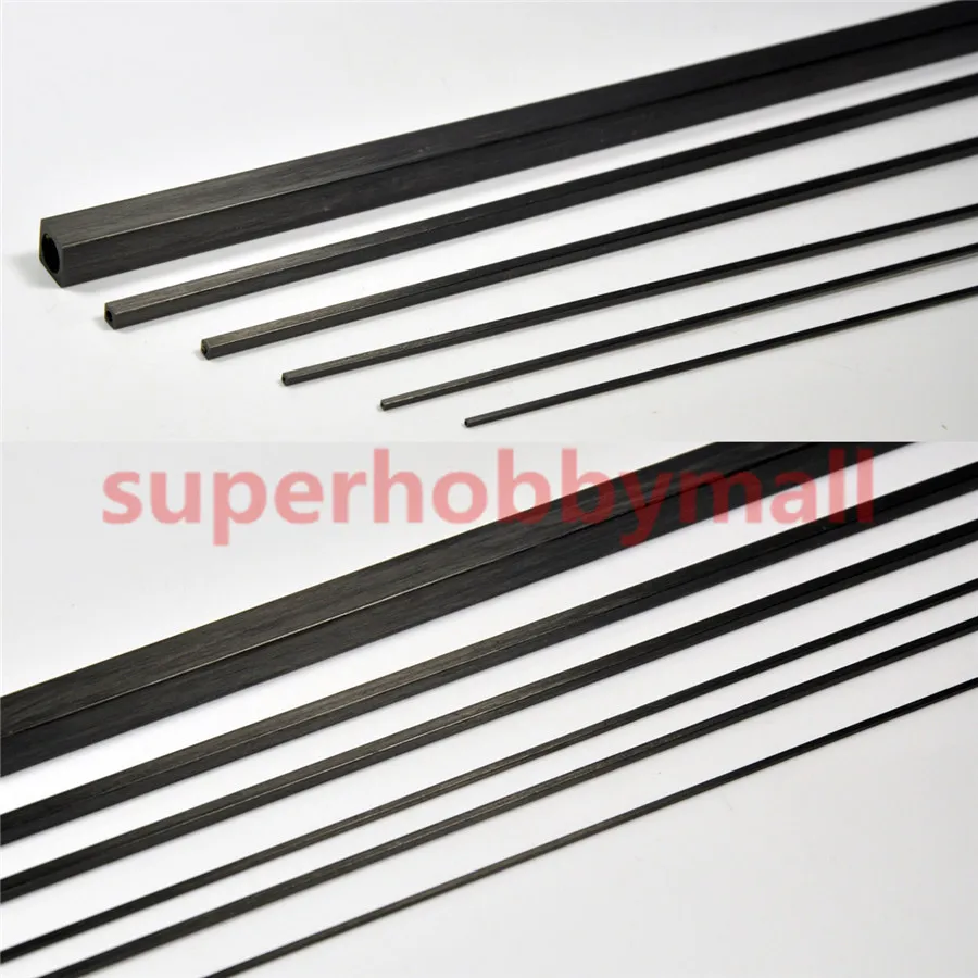 2 шт. квадратные трубки из углеродного волокна диаметром 10 мм и внутренним 500