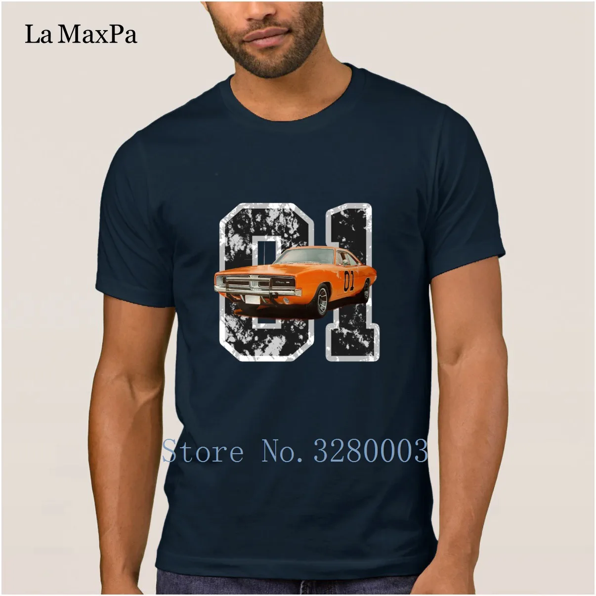 La Maxpa Costume Breathable men's t shirt 1970 charger general lee t-shirt Sunlight Pattern tee man cool Top Quality | Мужская