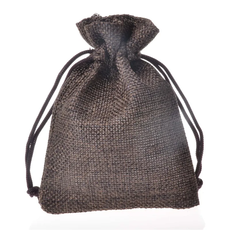 Lanwaylucky 9x12 см 50 шт./лот коричневый мини мешковины drawstring ювелирные изделия Упаковка