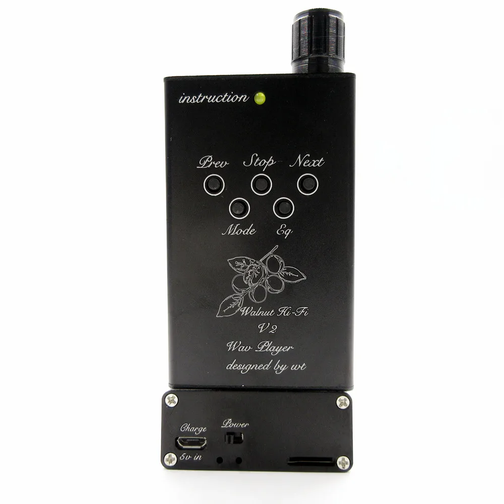 Музыкальный плеер FENGRU Walnut V2S MP3 HiFi поддержка 32 Гб TF карты усилитель для