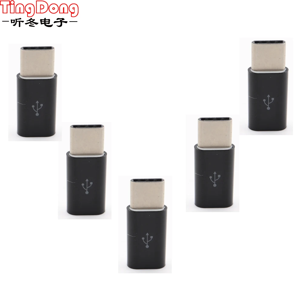 2 шт. для iPhone к Micro USB/type C адаптер зарядного устройства женский штепсельный
