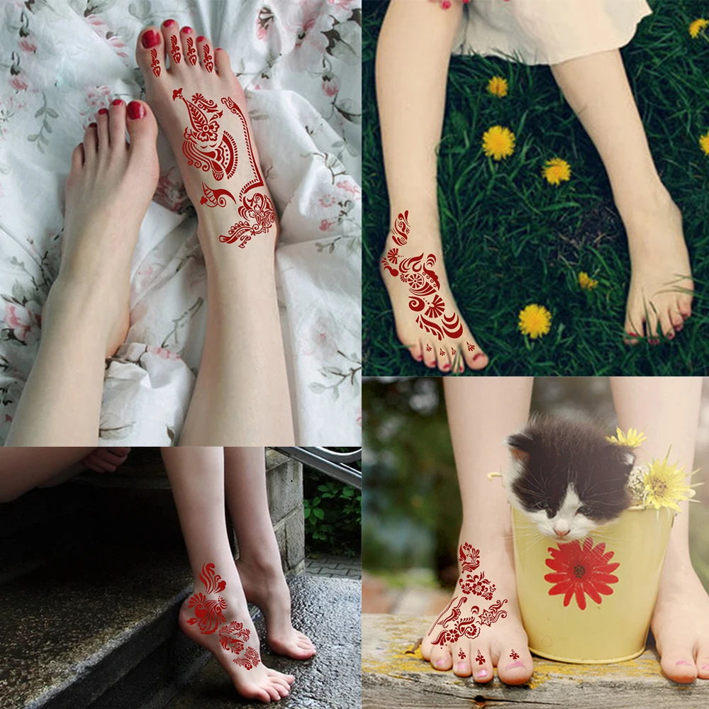 1 Набор инструментов для макияжа большой трафарет татуировок с хной