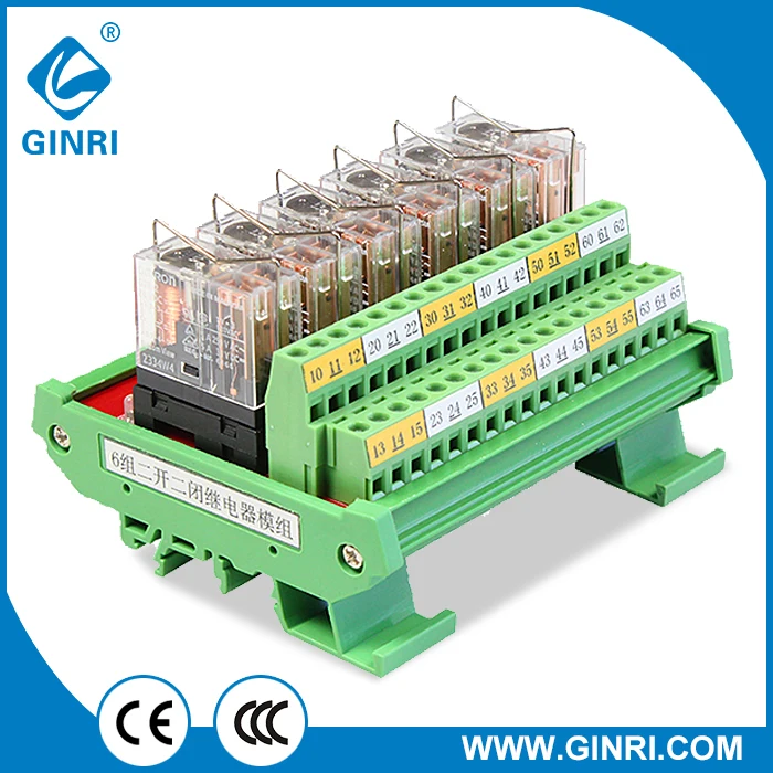 GINRI JR-6L2 6-канальный SPDT OMRON релейный модуль с разъемом plc Выходная релейная плата 12В