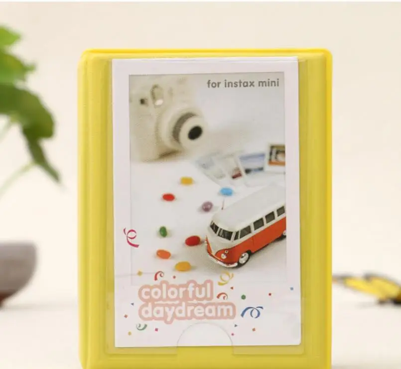 Lemon yellow Colooffice 28 карманов Fujifilm Instax Mini 8 пленок Instax Mini 70 25 50s 90 визитных карточек с моментом фотоальбом 1 штука - Цвет: Lemon yellow