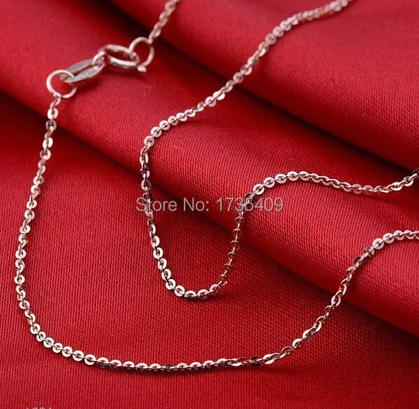 

BEST AU750 Solid White Gold Necklace / Perfect "O" Chain / 1.5g 17.7" L