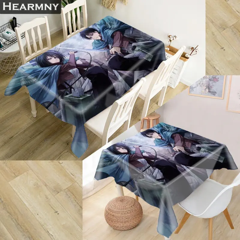 HEARMNY Attack On Titan скатерть 3D оксфордская ткань квадратная/прямоугольная Пыленепроницаемая скатерть для вечерние украшения дома покрытие для телевизора - Цвет: 5