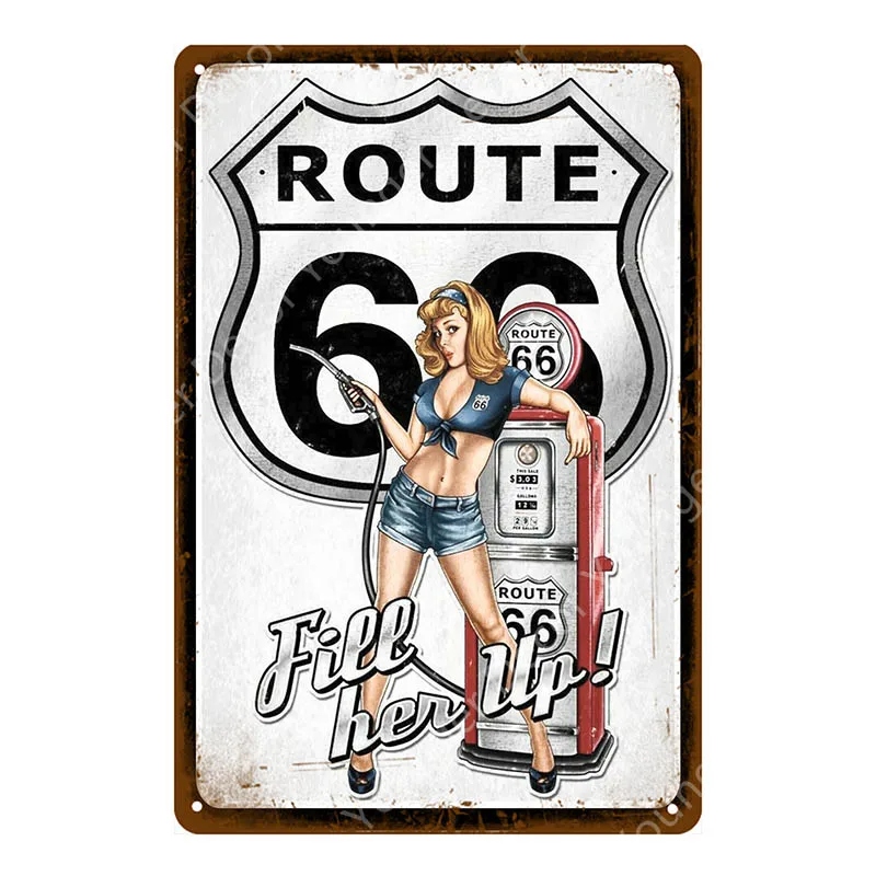 Ретро моторное масло для мотоцикла автомобильная живопись пластина Route US 66