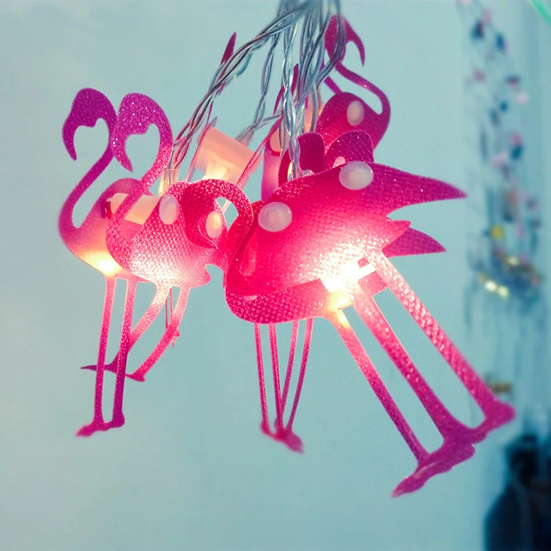 Flamingos JULELYS 10 лампочек AA на батарейках светодиодный гирлянда Фламинго оливковые гирлянды рождественские украшения для вечеринки комнаты - Испускаемый цвет: Flamingos