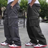 mens work loose wide leg trousers cargos plus size xl 6xl casual pants leisure cotton high waist a3