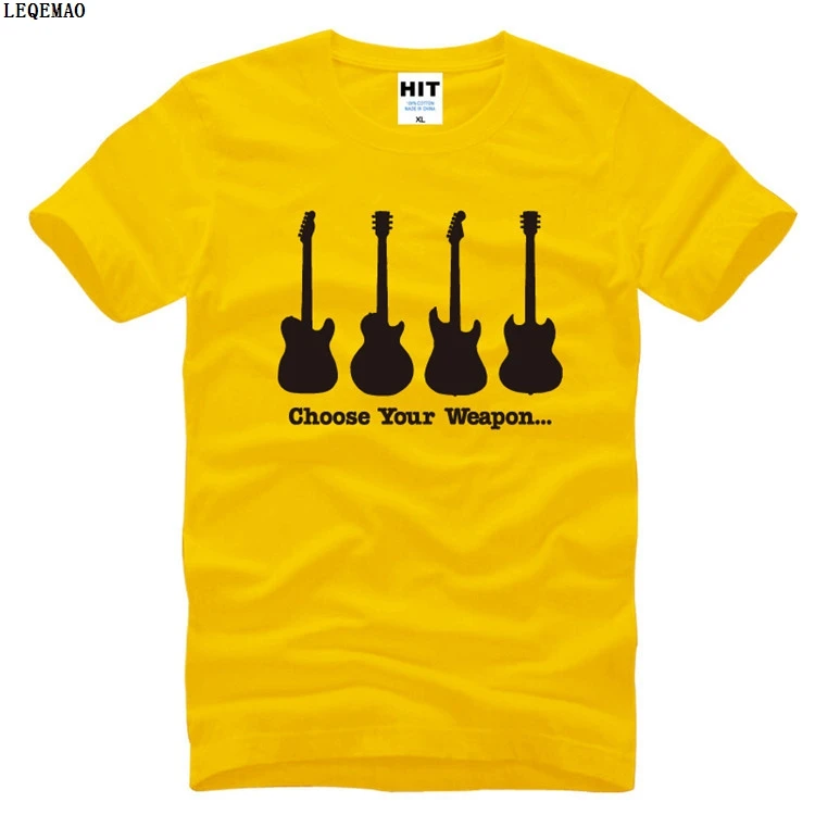 2017 брендовая одежда Для мужчин футболка выберите свое оружие s Забавный Гитары