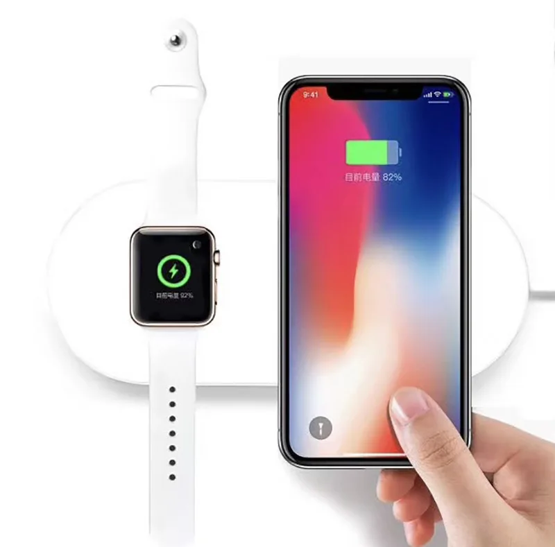 Беспроводное зарядное устройство FEBIDEA 2 в 1 для iphone X 8 Plus applewatch 3 Airpower XR XS MAS