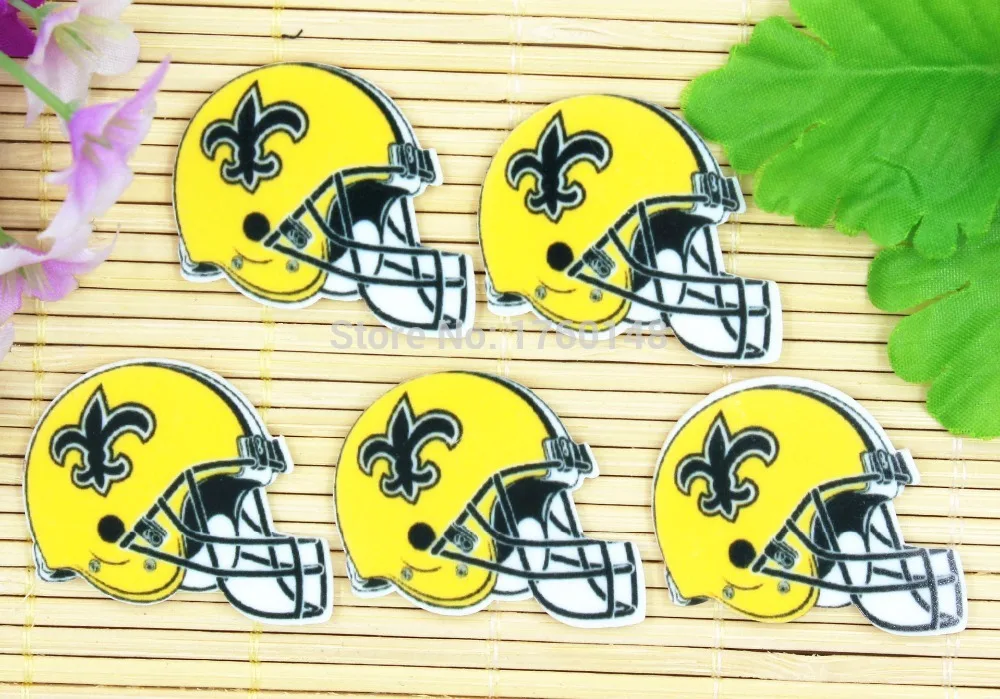 DIY Мультфильм-Орлеан футбольный шлем Фигурка праздничные украшения flatback смолы