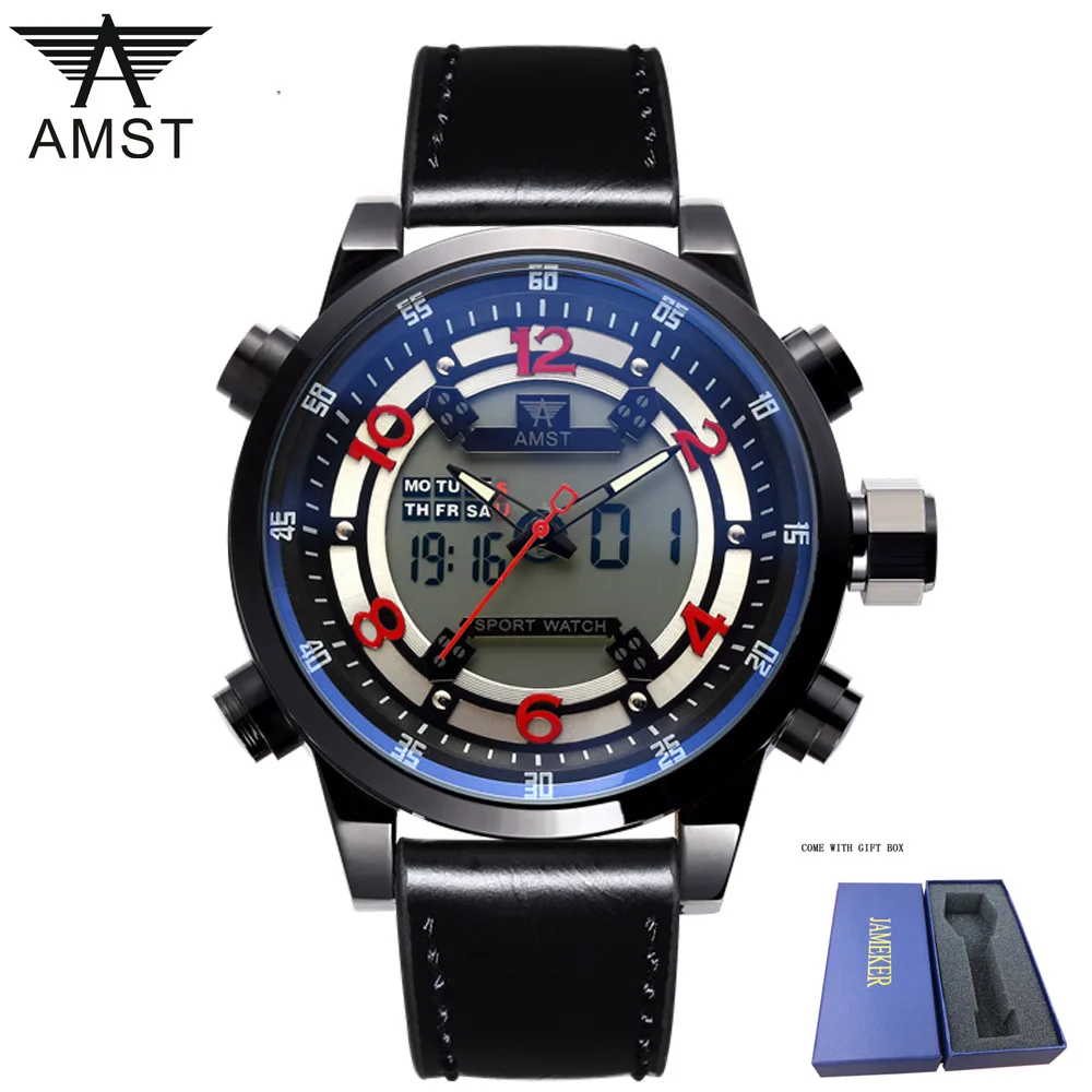 AMST Брендовые спортивные часы мужские Новые водонепроницаемые Модные Военные с 3D