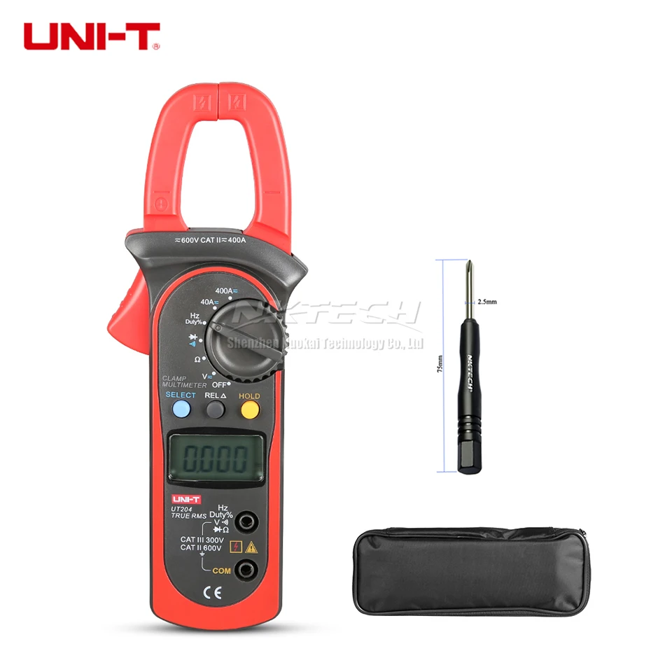 UT204 True RMS UNI-T цифровой клещи мультиметр UT204A UT204 UT203 400A Температура Емкость AC DC Вольт ток 600A Res частота макс - Цвет: UT204 True RMS