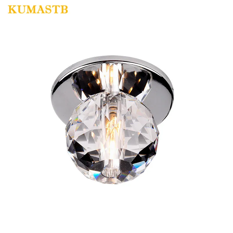 Lámpara LED de techo K9 con bola de cristal, iluminación interior del hogar, accesorios modernos, lámparas de cristal para porche, pasillo