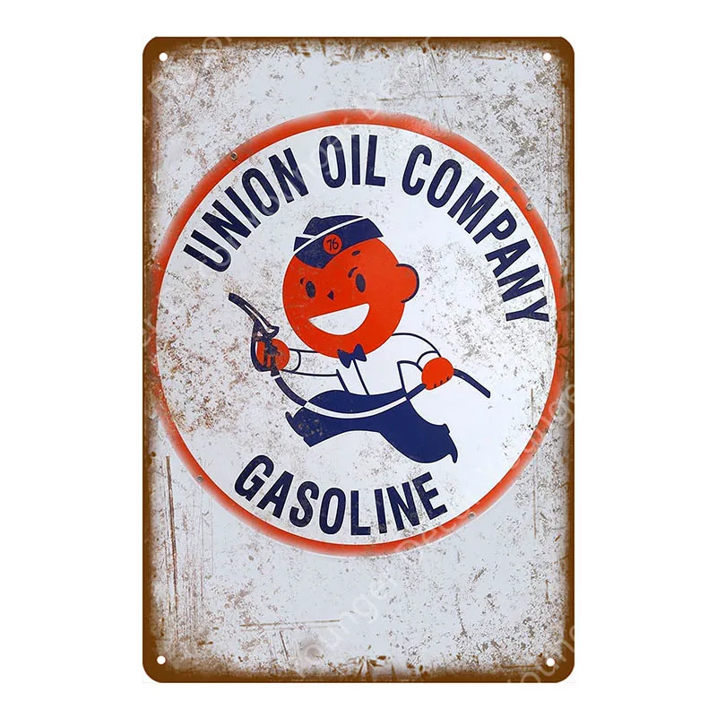Винтажный настенный плакат с красной короной газолиновой металлической