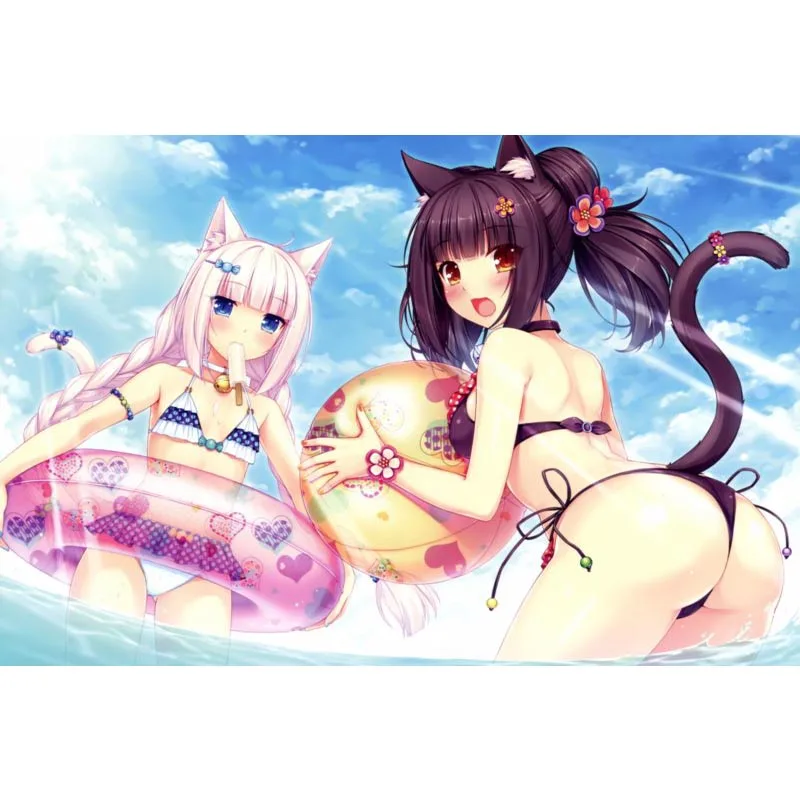 Новый Популярный пользовательский Nekopara холст с печатью постера тканевый