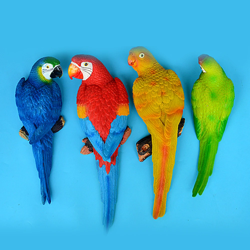 Тропические Macaws настенная скульптура Смола зеленая имитация попугая модель левый попугай Настенный декор зеленый