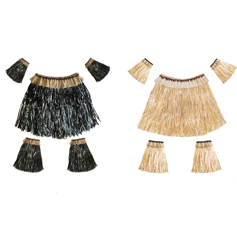 5 шт. юбка с гавайской травой эластичный рукав чехол для ног летняя праздника