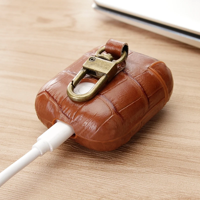 Роскошный чехол для наушников из натуральной кожи для AirPods 1, беспроводной Чехол для наушников с Bluetooth для Air Pods, защитный чехол для ключей
