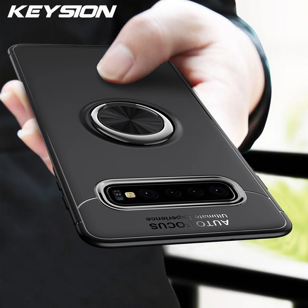 Чехол с магнитным кронштейном для Galaxy S10 + Plus S10e матовый Мягкий силиконовый чехол