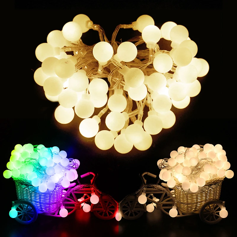 Новый 3 м 20 LED/4 40 LED/5 50 LED батарея мощность шар сказочная гирлянда романтическое