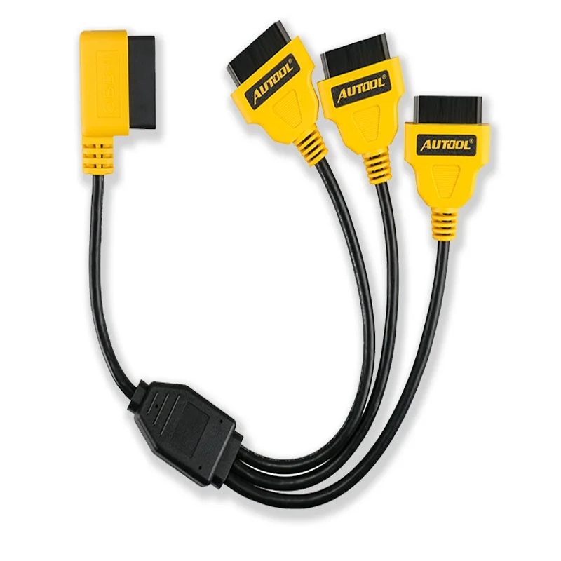 Оригинальный AUTOOL OBD2 кабель 1 до 3 адаптер конвертер 50 см сплиттер Y КАБЕЛЬ J1962M для