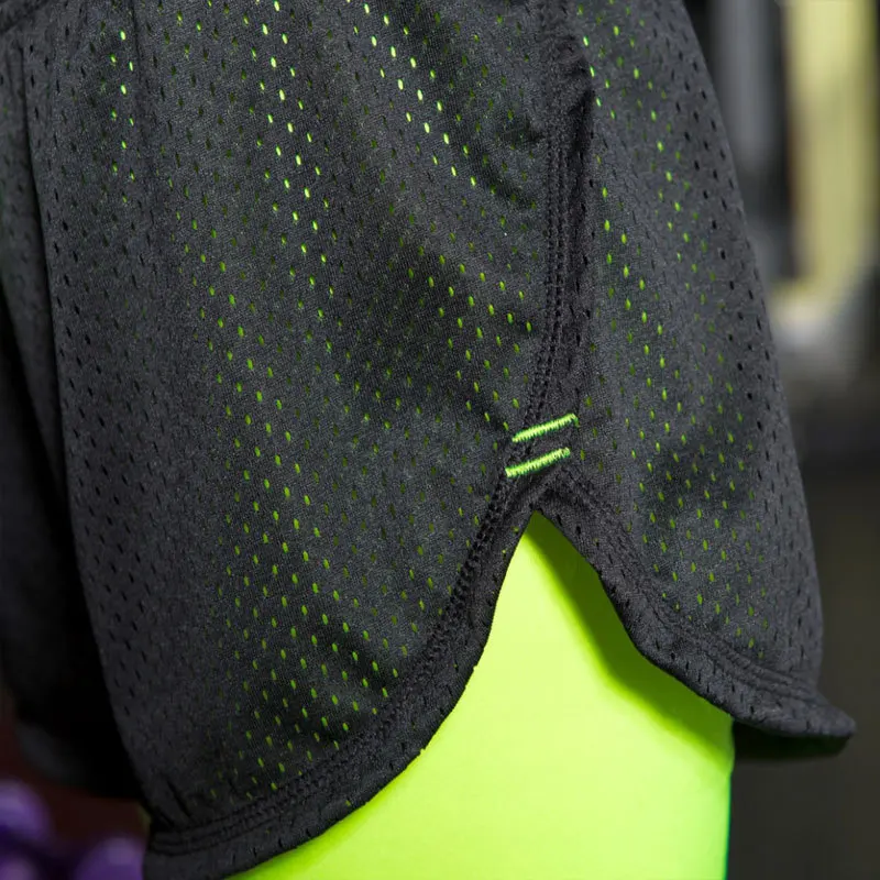 Женские шорты для бега Yoag из искусственной кожи 2 частей быстросохнущие