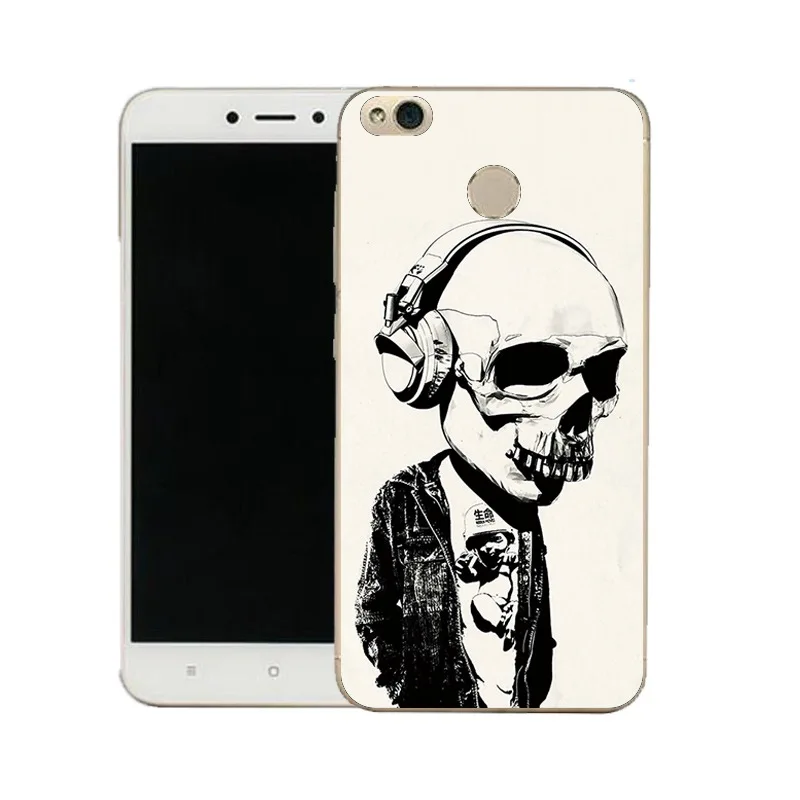 QMSWEI Phone Case For Mi 6 5 5s note3 Redmi note4x 4x 3s 4a 5a note5a TPU Soft Clear Skull Silicone Cover Free shipping |