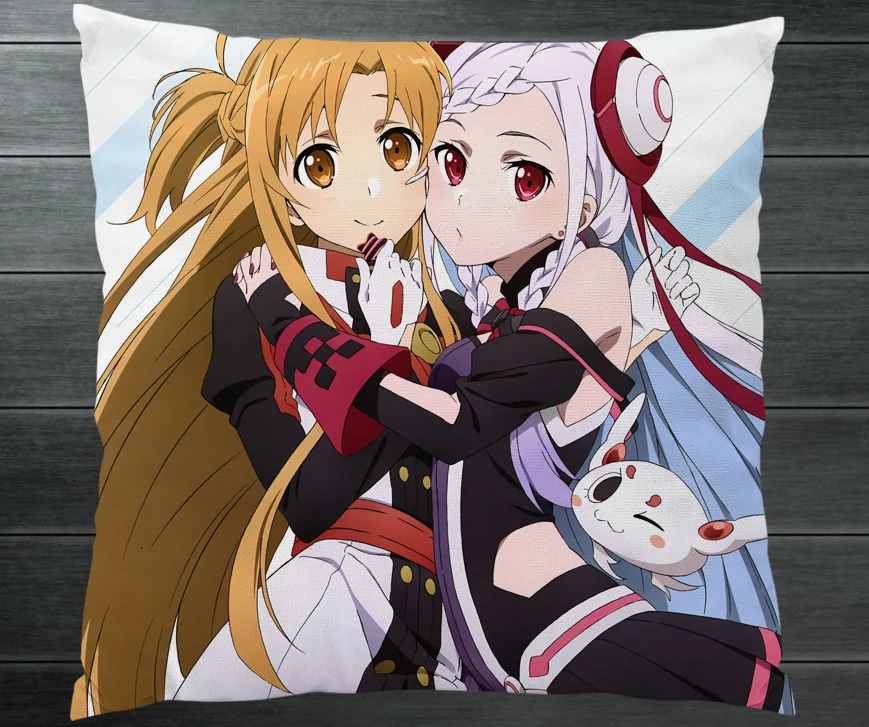Аниме Роман Сан меч искусство онлайн Kirito Yuuki Asuna двухсторонняя подушка чехол
