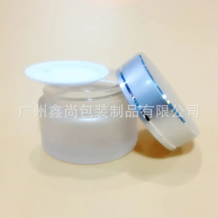 30 шт 15 гр. прозрачная стеклянная банка для крема с Матовая серебристая